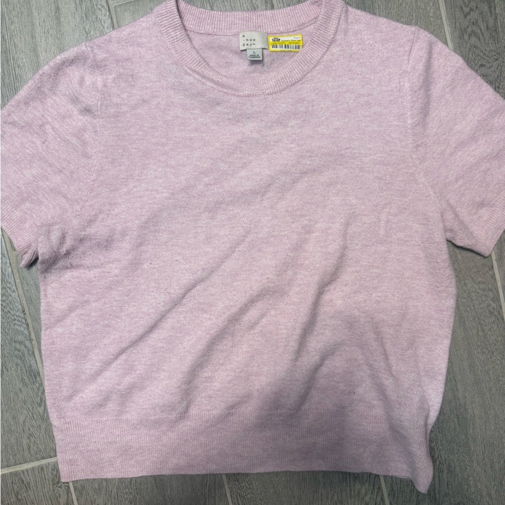 Light Purple Short Sleeve Sweater